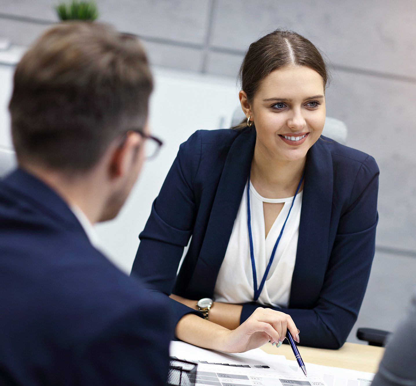 Business interview in modern office